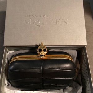 Alexander McQueen black leather clutch